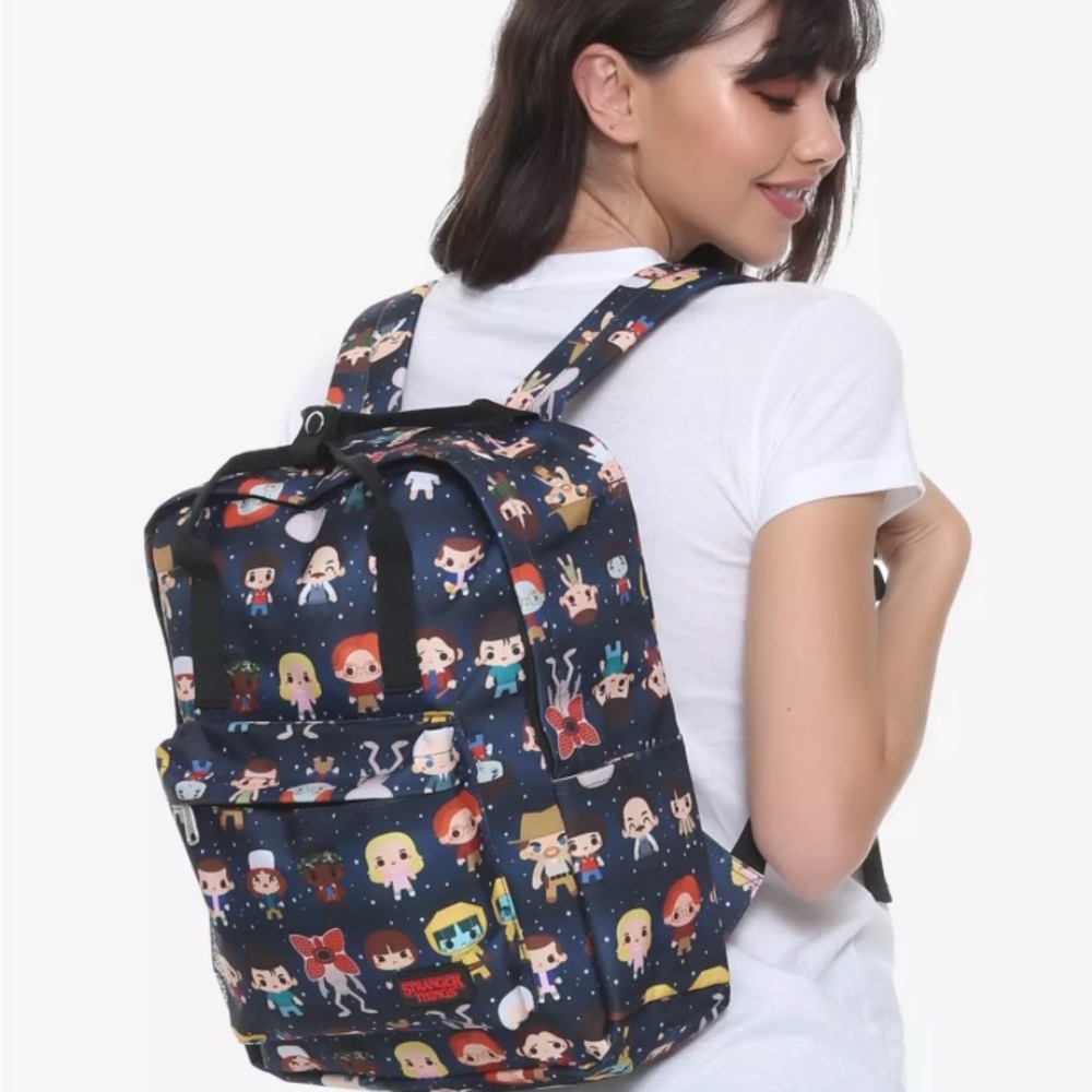 Stranger Things Chibi Character Print Backpack